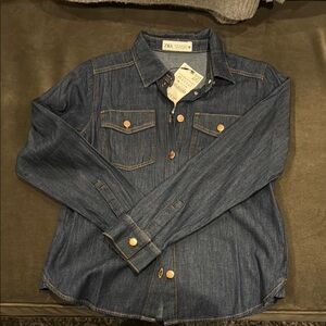 Zara Denim Button-Up Shirt